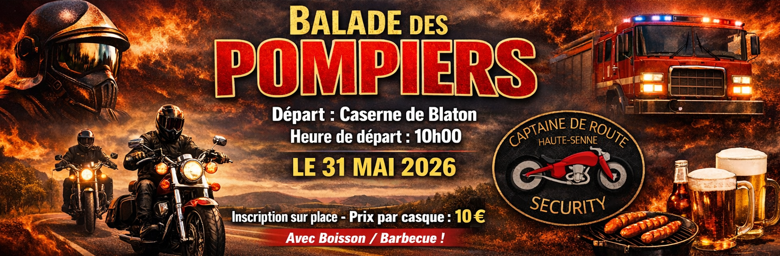 Balade moto des pompiers 31 mai