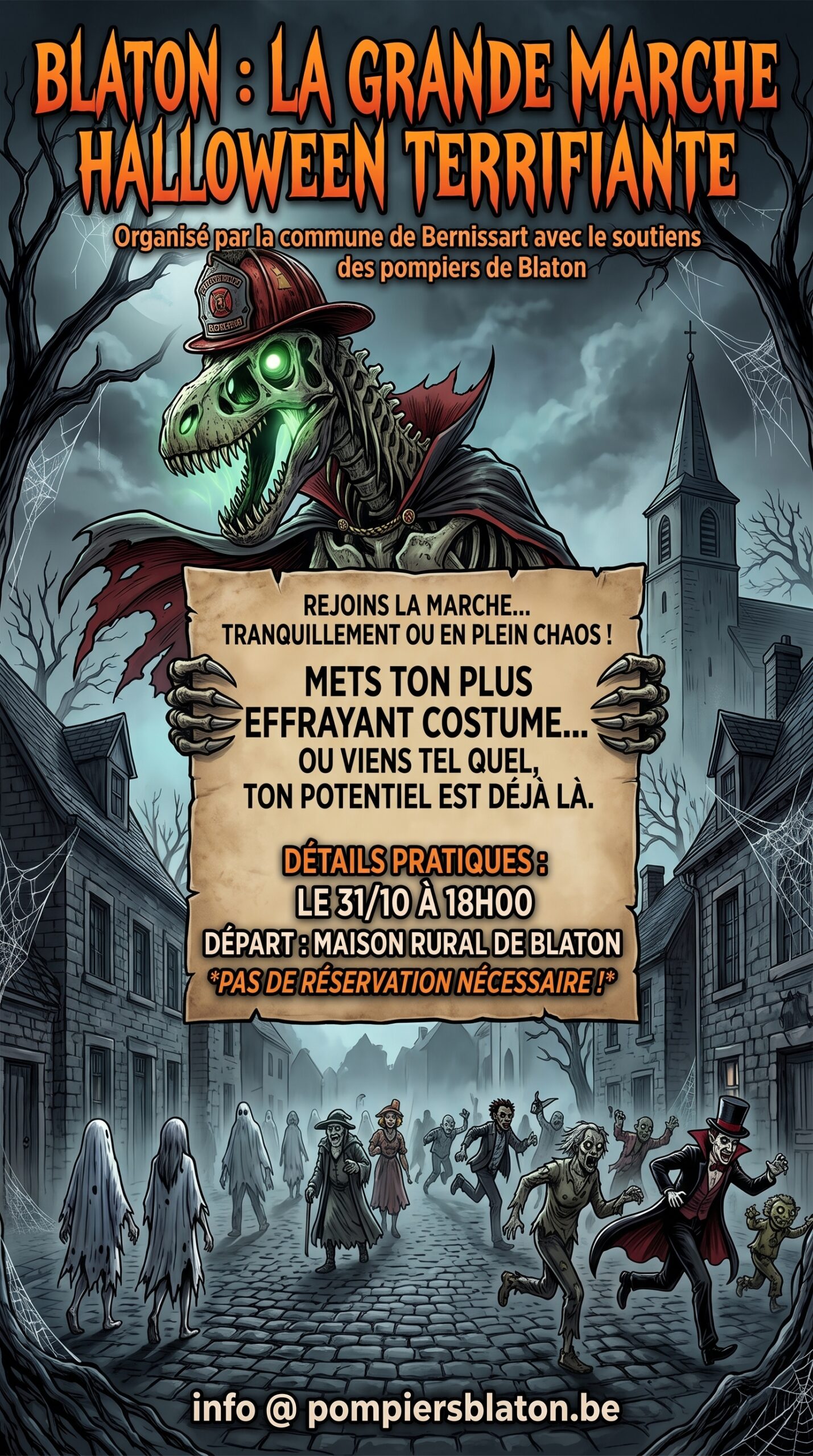 Affiche de la Grande Marche Halloween à Blaton